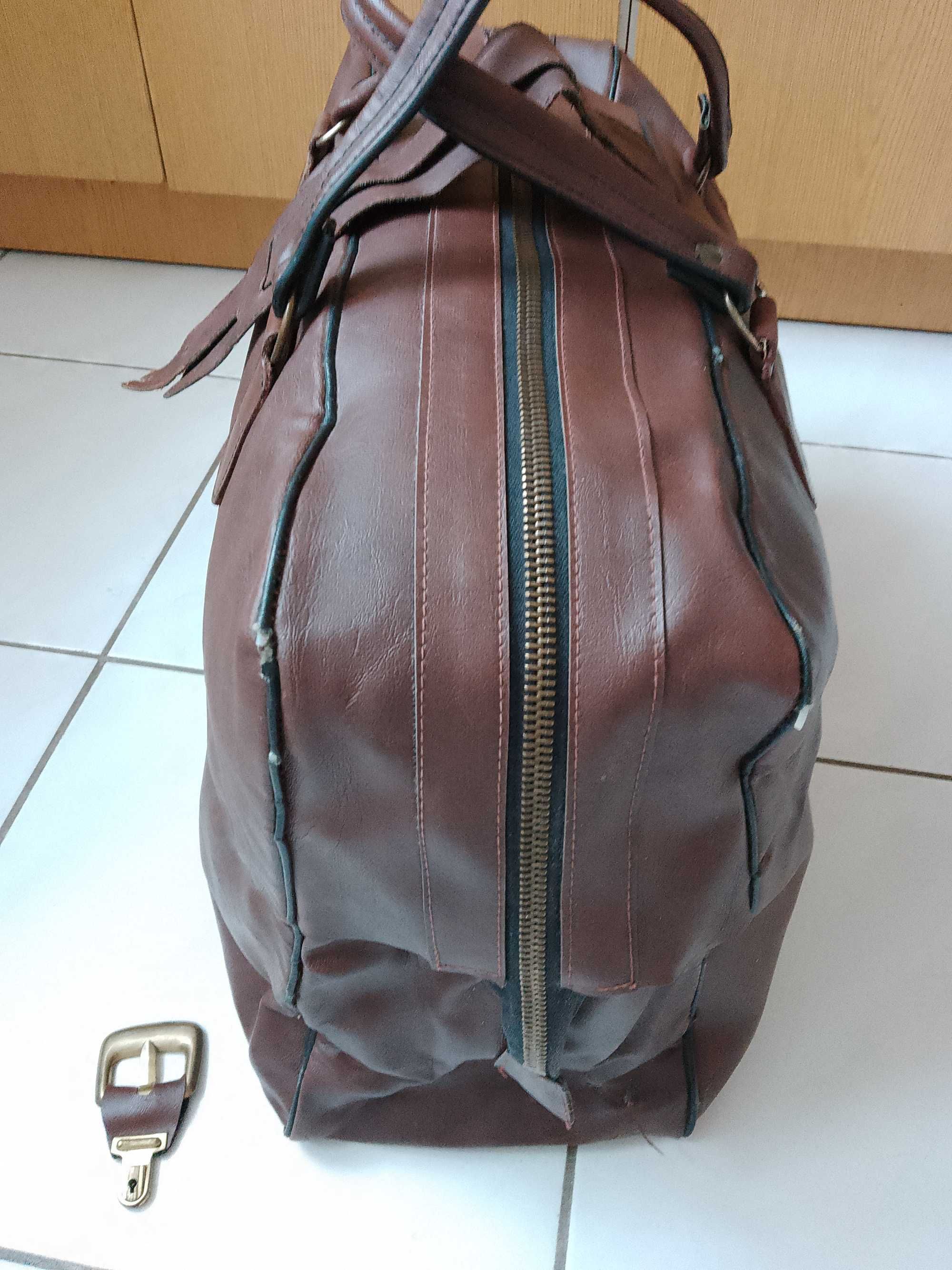 Torba podróżna ze skaju PRL