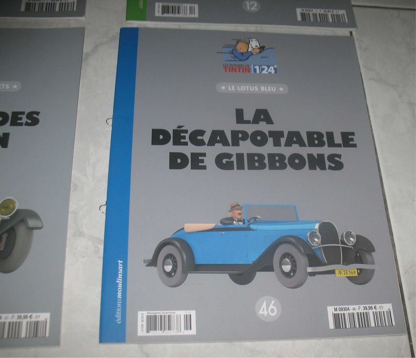 Lote de 4 Fascículos - Les Voitures de Tintin (1/24)