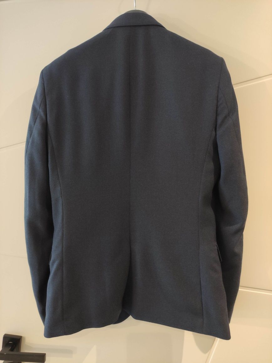 Garnitur 2-częściowy H&M Slim Fit granatowy