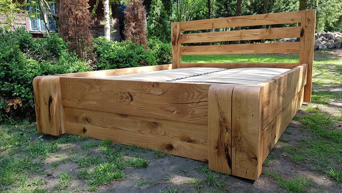 Łóżko Dębowe Dziki Dąb. 160x200 *AGATA - RT* Dębowe Mocne!