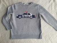 Sweterek H&M policja r. 98-104 wóz policyjny