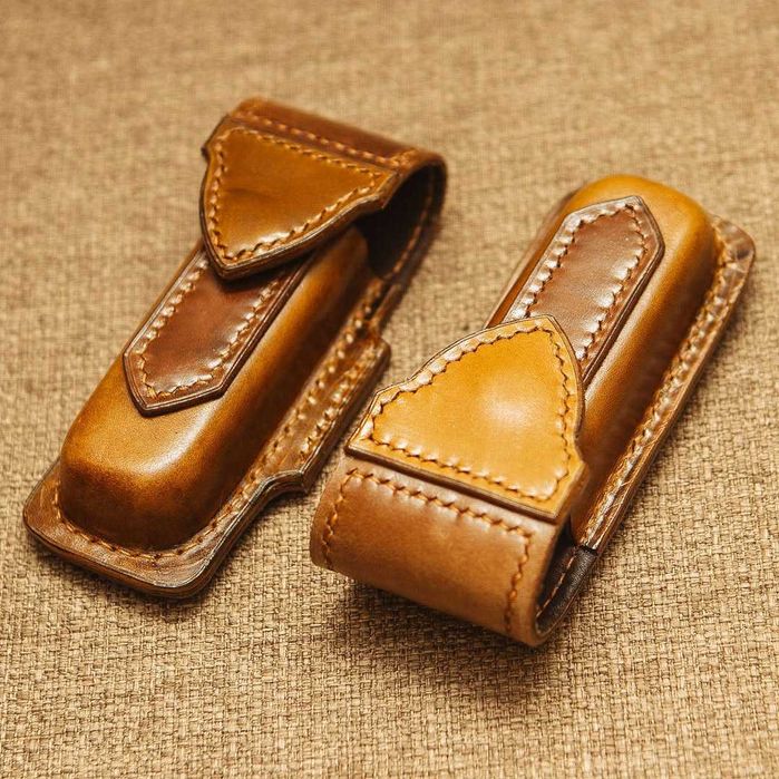 Кожаный чехол для раскладного большого ножа