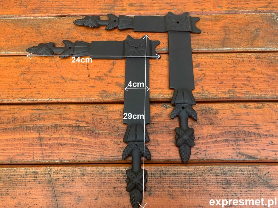 Kute zawiasy Ozdobne Narożniki okienne drzwiowe kute  RÓŻNE 30cm 40cm