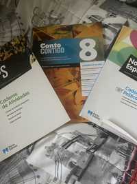 Livros de fichas 8 ano Matemática Geografia Português
