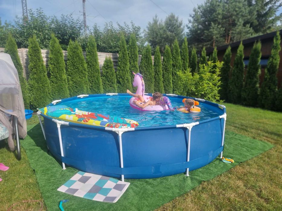 Basen stelażowy okrągły Bestway 366x366 cm x76cm z pompą i podkładem