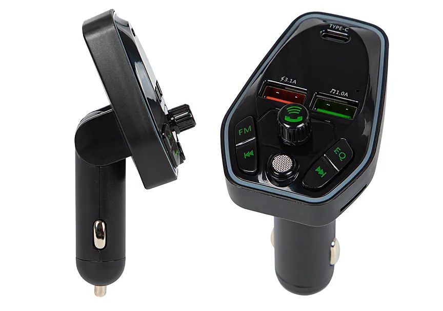 Podświetlany transmiter FM T-05 Bluetooth 5.0 SD USB QC USB-C 74-195#