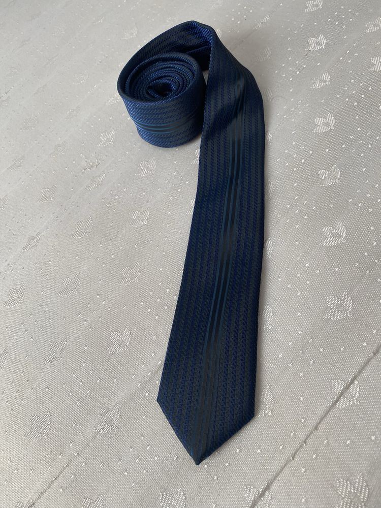 Krawat męski granatowy 5 cm elegancki