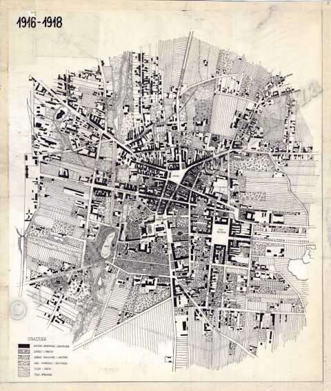 Kielce 1916 r.  stara mapa, plan - reprint do aranżacji wnętrza
