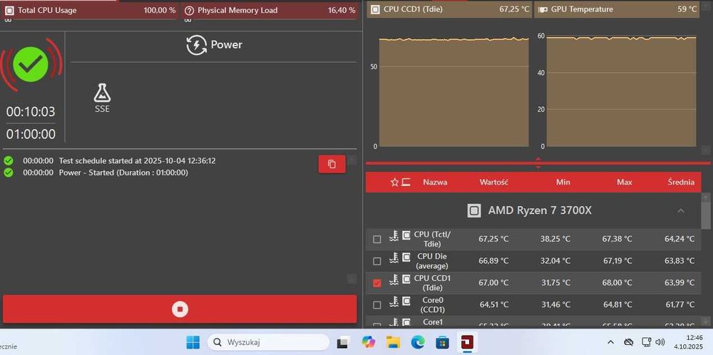 Komputer do gier Ryzen 7 3700X/RX 6600/24GB/1TB SSD nvme/Win11