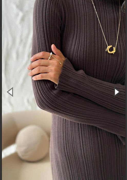 Сукня  з рукавом шоколад XS/S