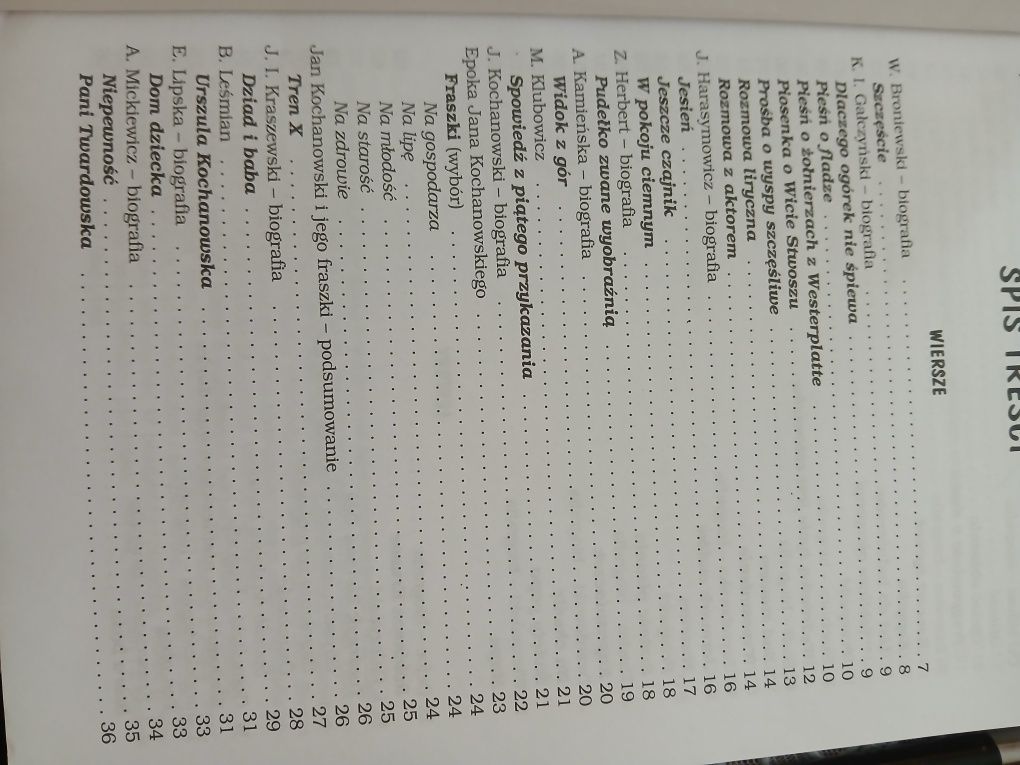 Streszczenie lektur klasa 6.