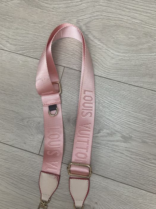 LV wymienny regulowany pasek do torebki szeroki Louis Vuitton różowy