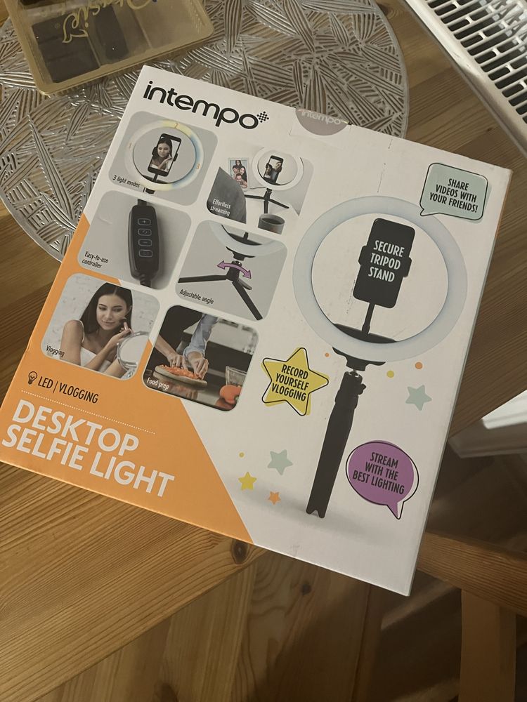 Lampa pierścieniowa intempo desktop selfie light