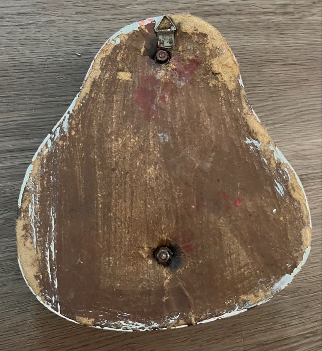 Antigo Sagrado Coraçao de Maria latão sólido.