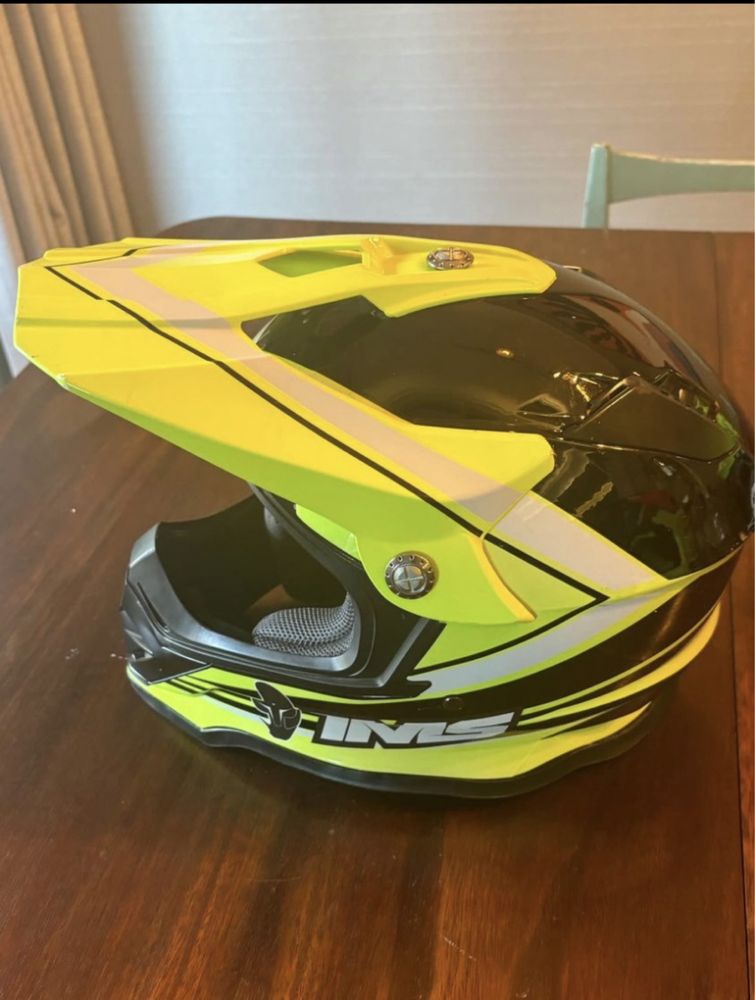 CAPACETE IMS Road Motorcyle Motocross Quad ATV Amarelo, Preto