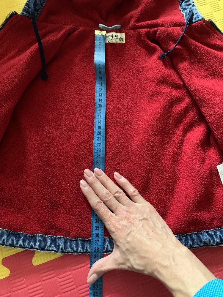 Джинсовый костюм для девочки на флисе GloriaJeans( рост 92)