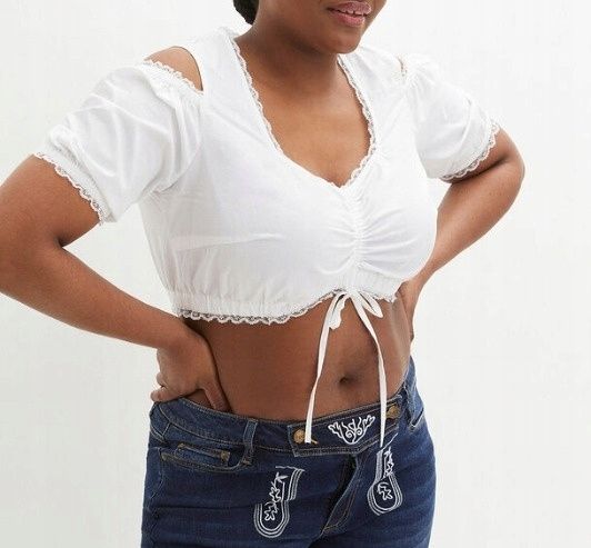 B.P.C damska bluzka krótka w stylu ludowym ^50