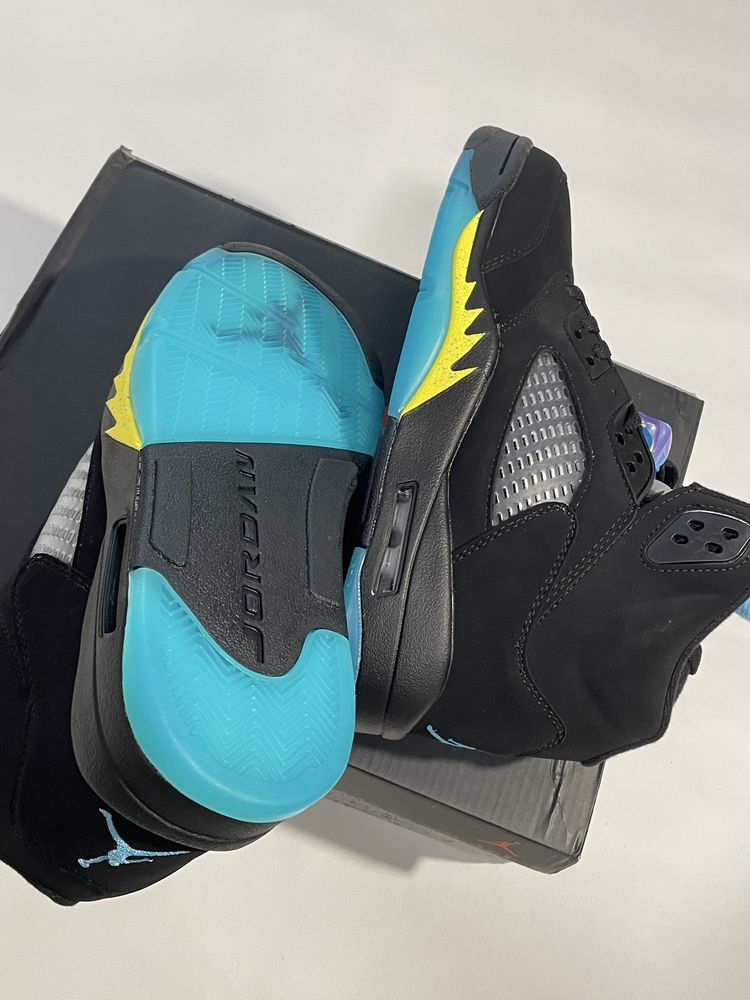 Кросівки високі nike air jordan 5 aqua black найк джордан