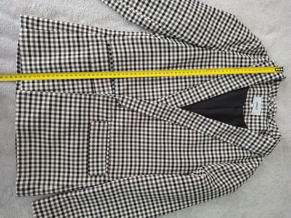 Marynarka Żakiet Only 34 XS krata kratka czarno biała