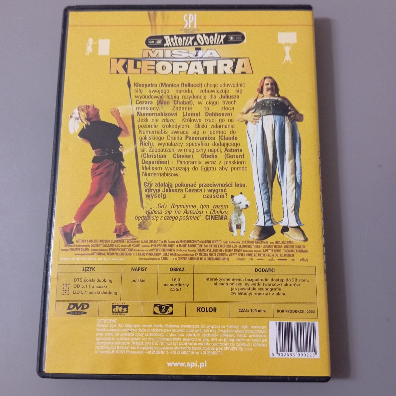 Asterix i Obelix Misja Kleopatra, film DVD, stan bdb