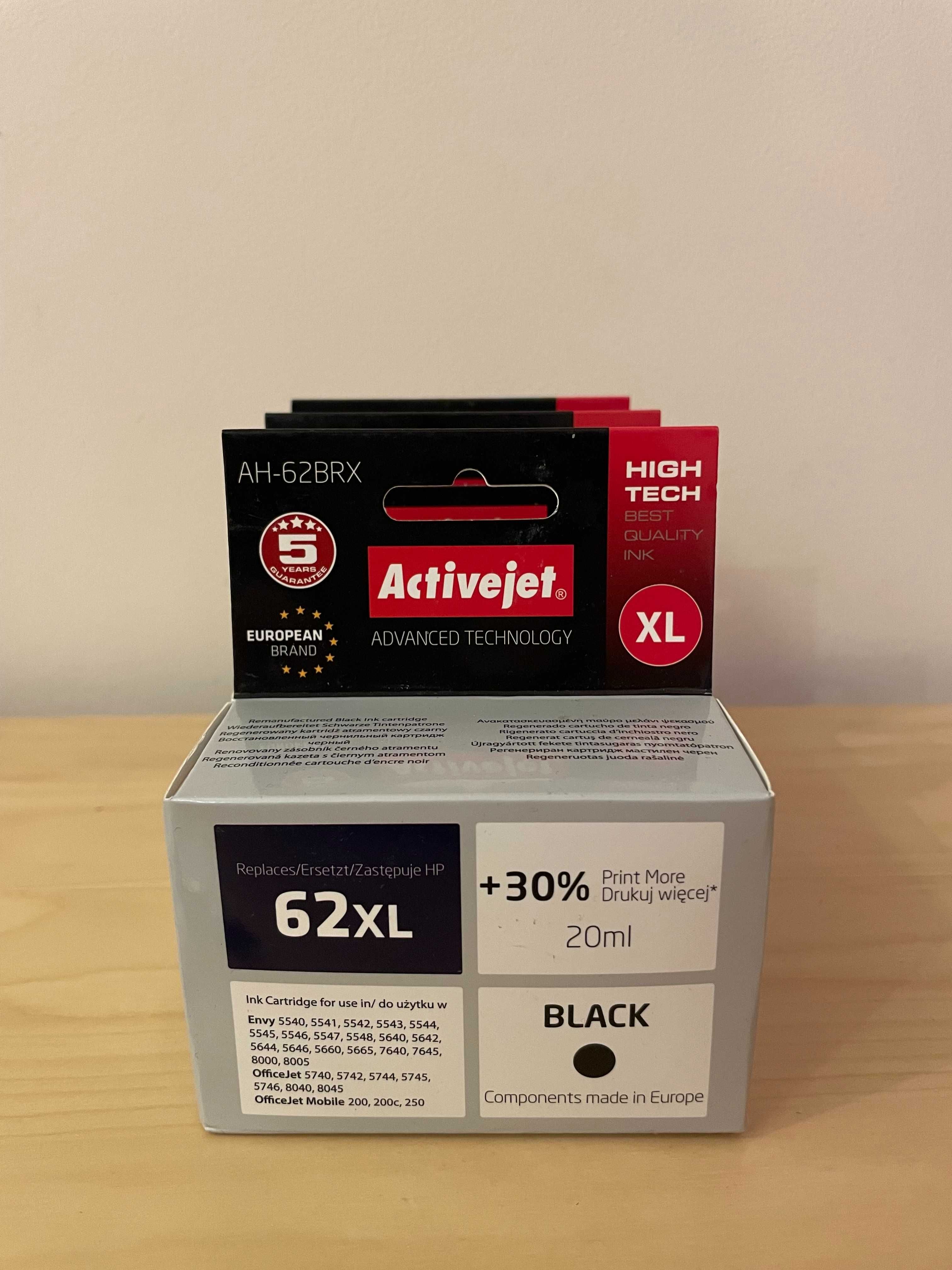 Tusz ACTIVEJET Czarny 20 ml AH-62BRX do drukarki HP 62 XL C2P05AE