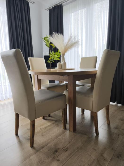 6 krzeseł krzesła z eko skóry drewniane nogi