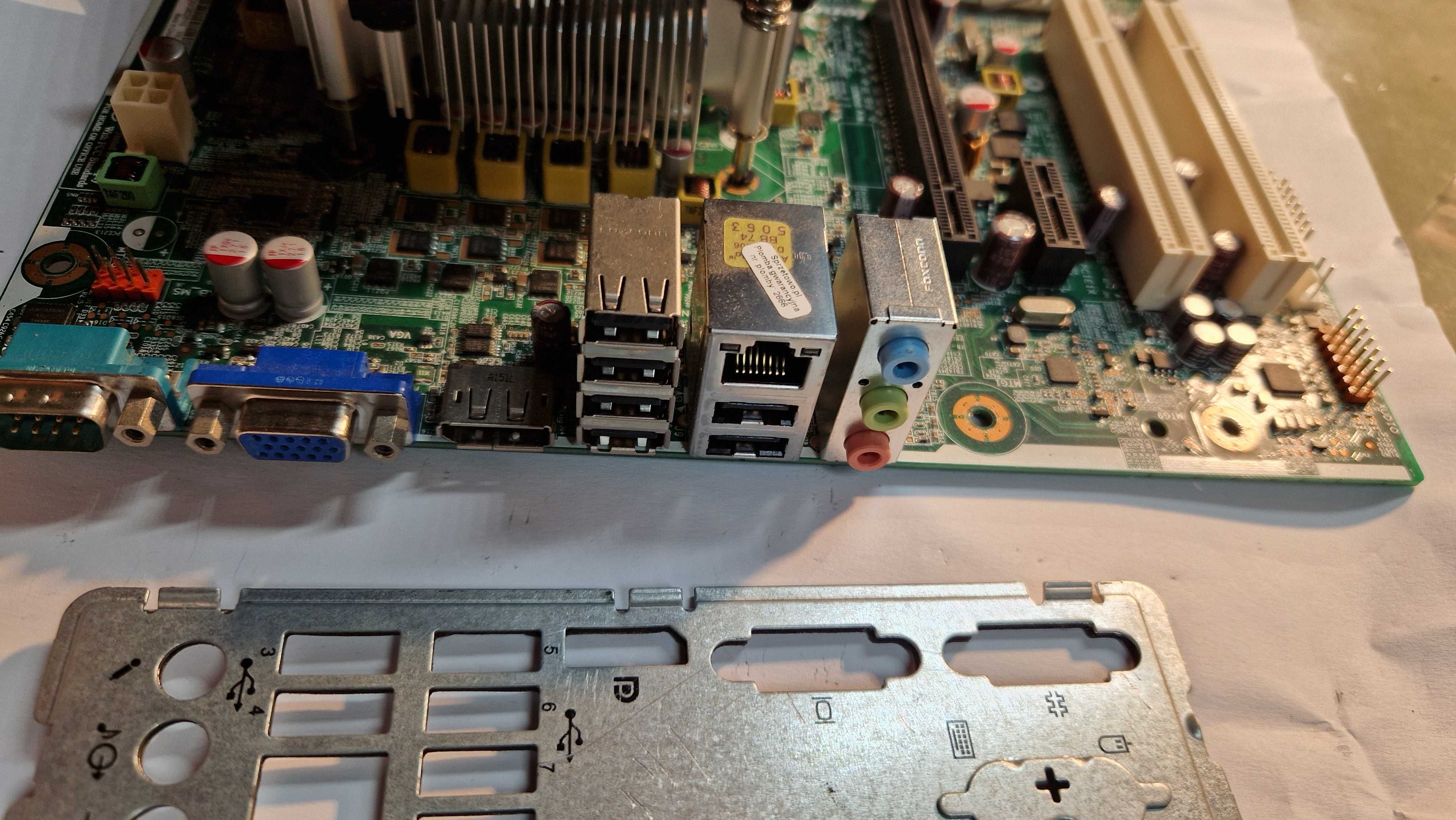 Komplet Płyta + procesor + RAM + c hłpdznie + zaślepka