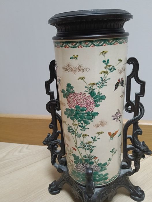 Stara lampa naftowa z majoliki OKAZJA