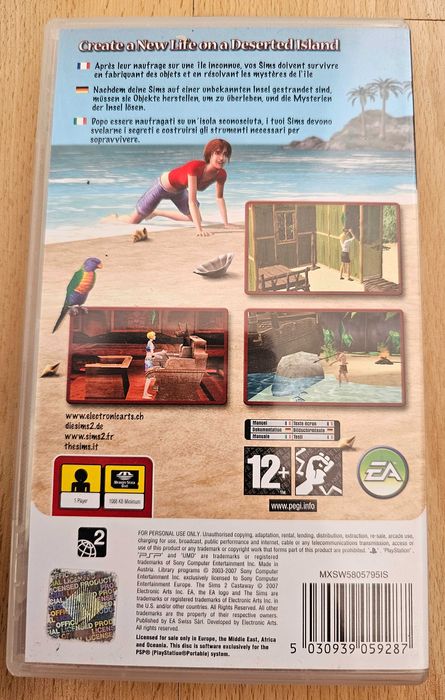 Jogo Sims 2 Castaway, para PSP