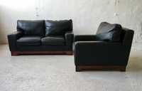 Borzalino włoska sofa i fotel skóra lata 90 vintage design