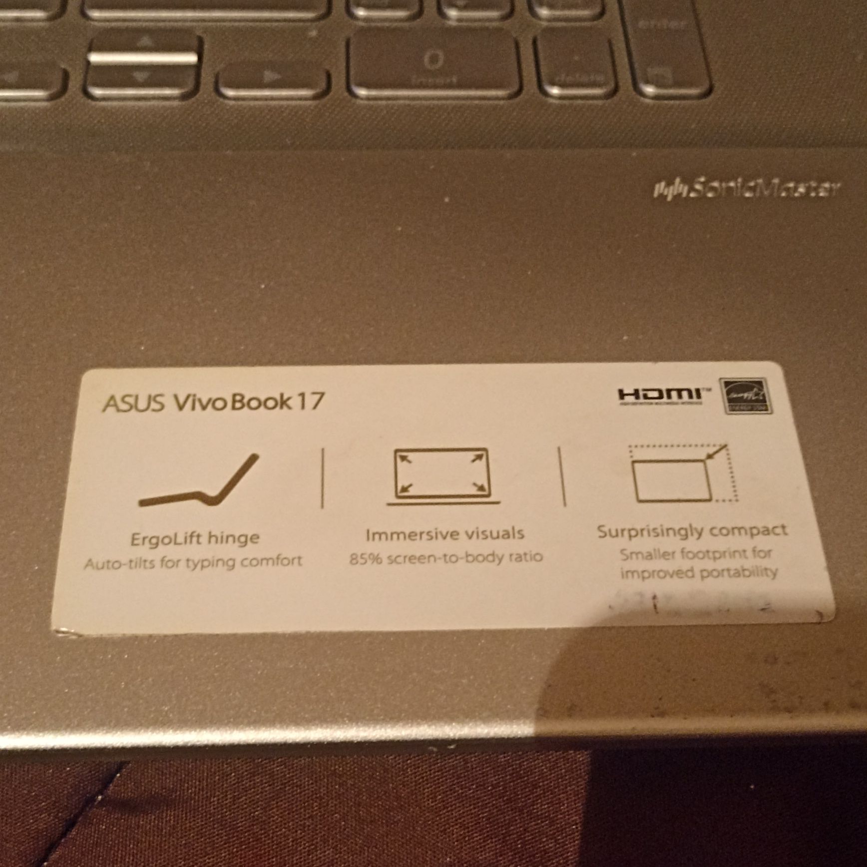 Portátil ASUS Vivo book 17 ryzen 3 com carregador