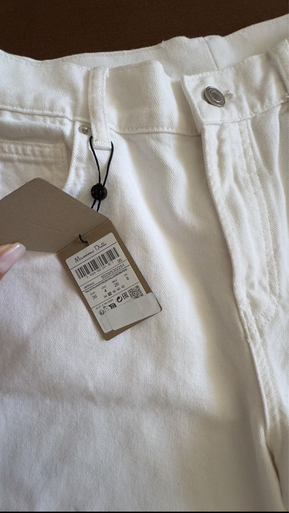 Шорти бермуди джинсові білі Massimo dutti 36