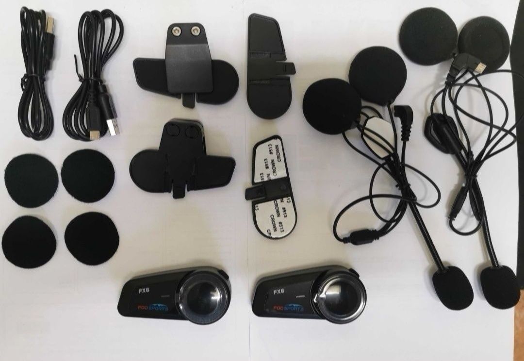 Auriculares/intercomunicadores Bluetooth/Capacete conferência 6 Motard