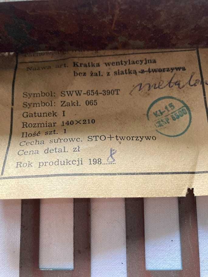 Rozeta maskownica kratka wentylacyjna drzwiczki rewizyjne vintage PRL