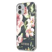 Guess Etui iPhone 12 Mini 5,4" Granatowy/Navy Flower Collection