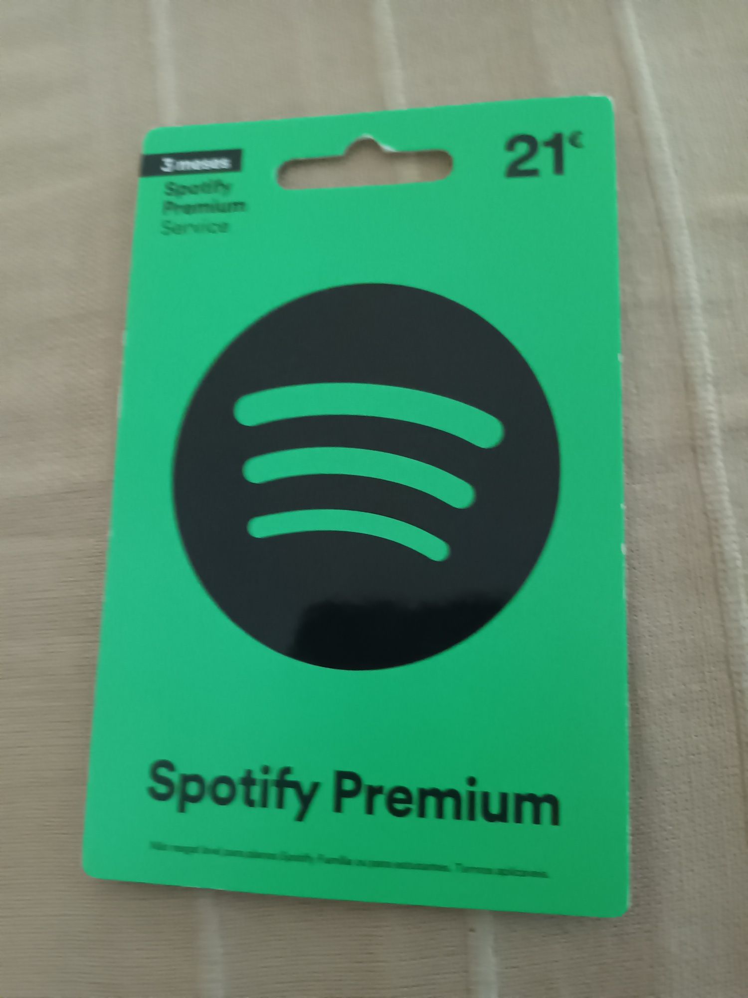 Cartão  Spotify Premium 3 meses