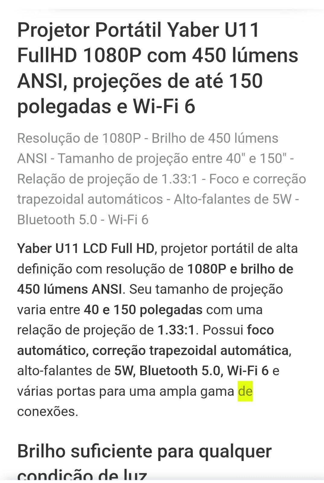 Projector FULL HD YABER 11