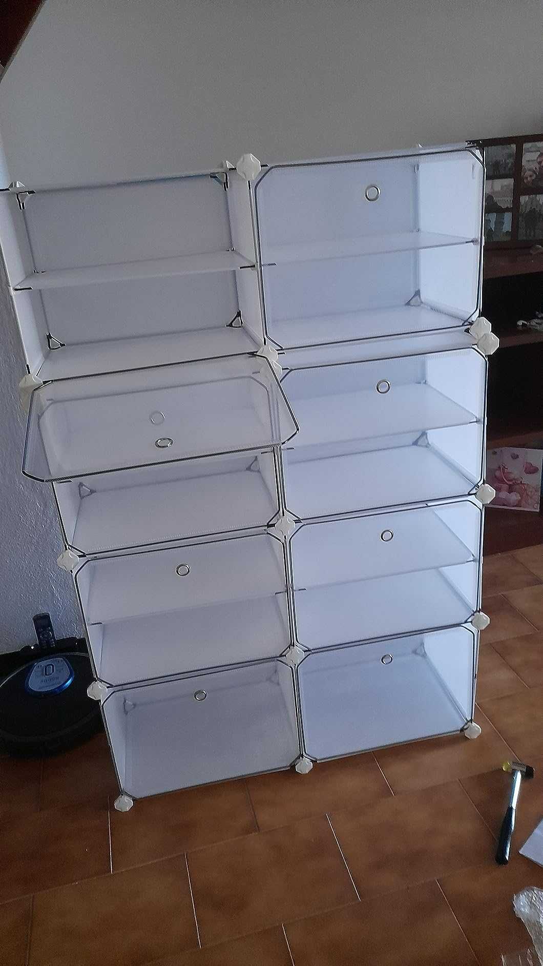Pudełka do przechowywania modułowe mocne 8 sztuk zamykane białe