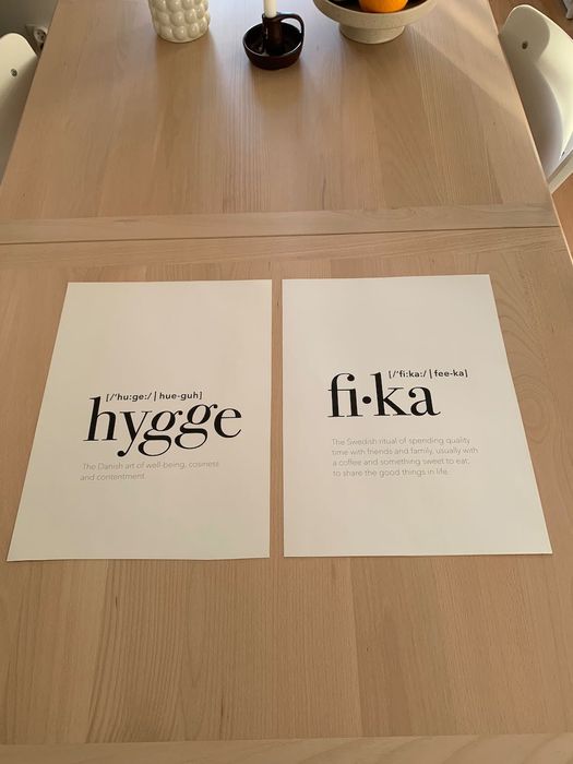 Ikea 2 x Plakat Hygge, Fika 30x40 cm