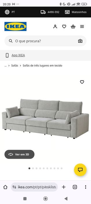 Sofá Eskilstuna IKEA Cinza