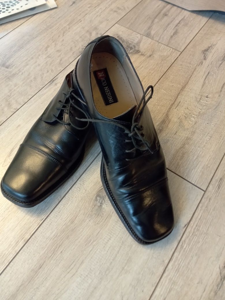 Eleganckie buty, półbuty męskie. Wizytowe, garniturowe. 43. Skóra.