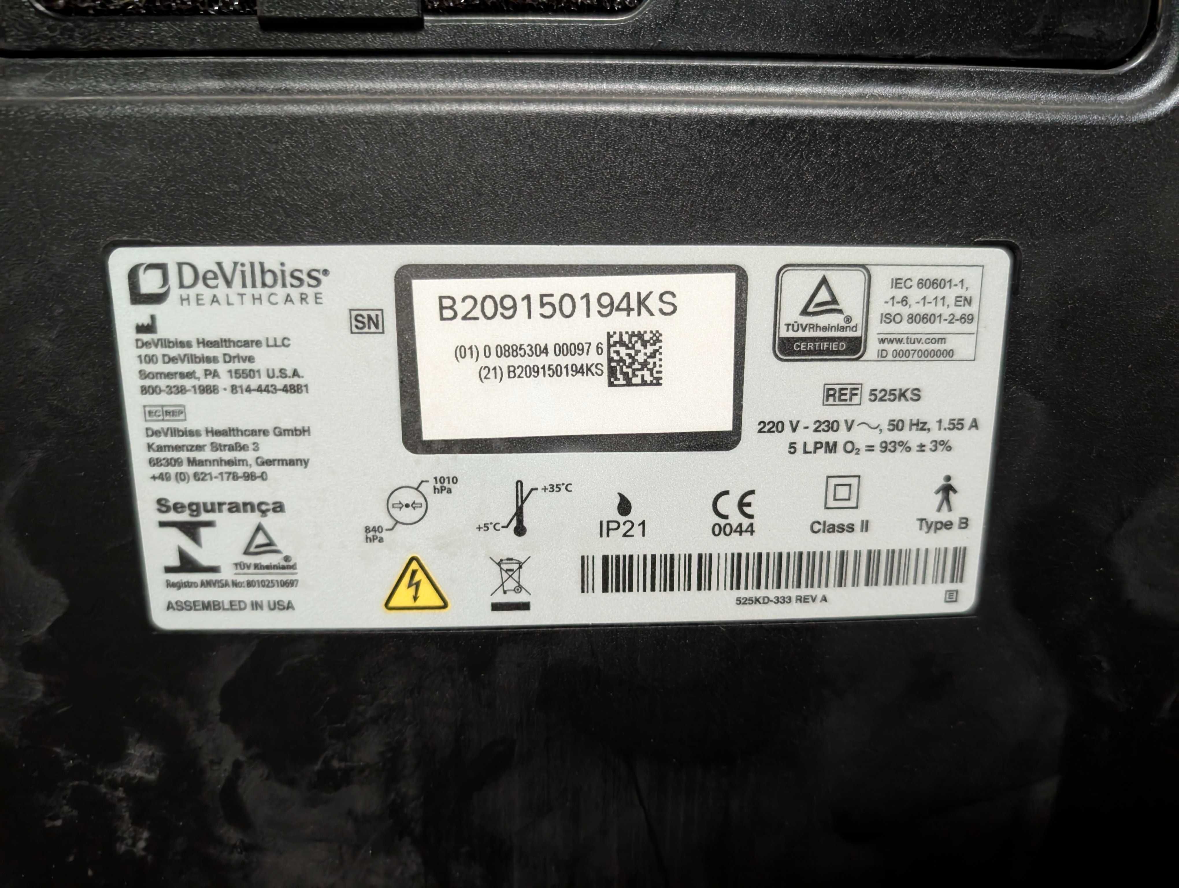 Koncentrator tlenu DeVilbiss 525KS 5 litrów