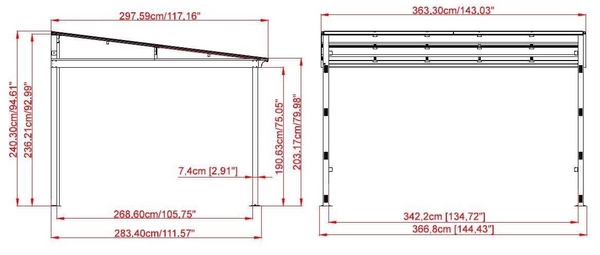 Zadaszenie tarasu 2,5x3,5 altana 3x3,6 wiata 3x4,2 aluminiowa 3,6x4,8m