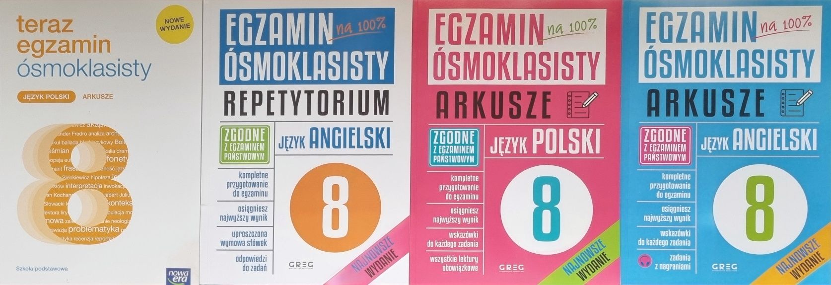 Repetytorium egzamin ósmoklasisty j.ang + arkusze j.pol, j.ang