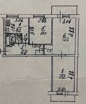 Архипенко 1/12, 3к, 60м2,69.000$, без%. Продажа 3-х комнатной квартир