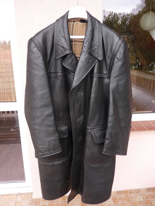 Płaszcz skórzany, długi, męski - stary, niemiecki, duży rozmiar