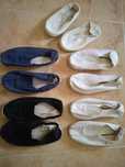 Sapatos ginástica, vários tamanhos