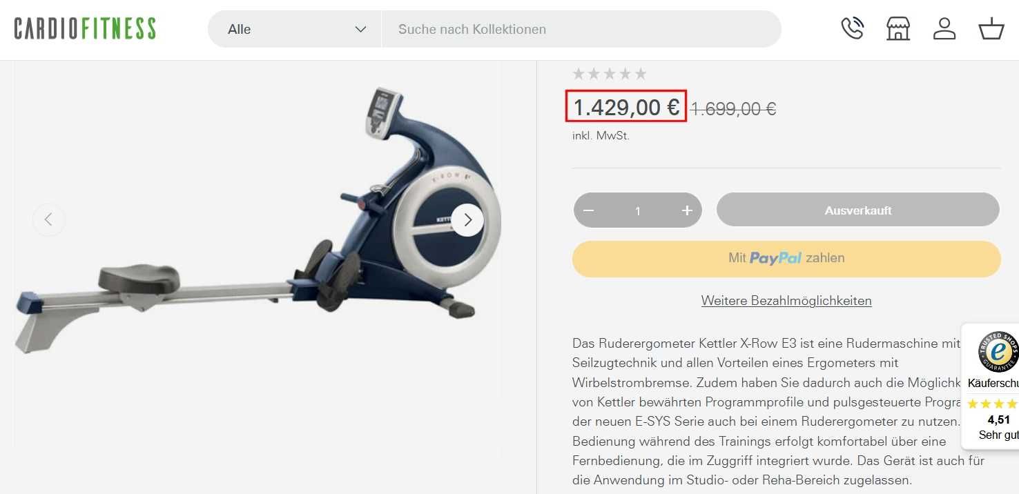 Wioślarz KETTLER XROW E3 + PAS + ZEGAREK ! Sklep 6000 zł !