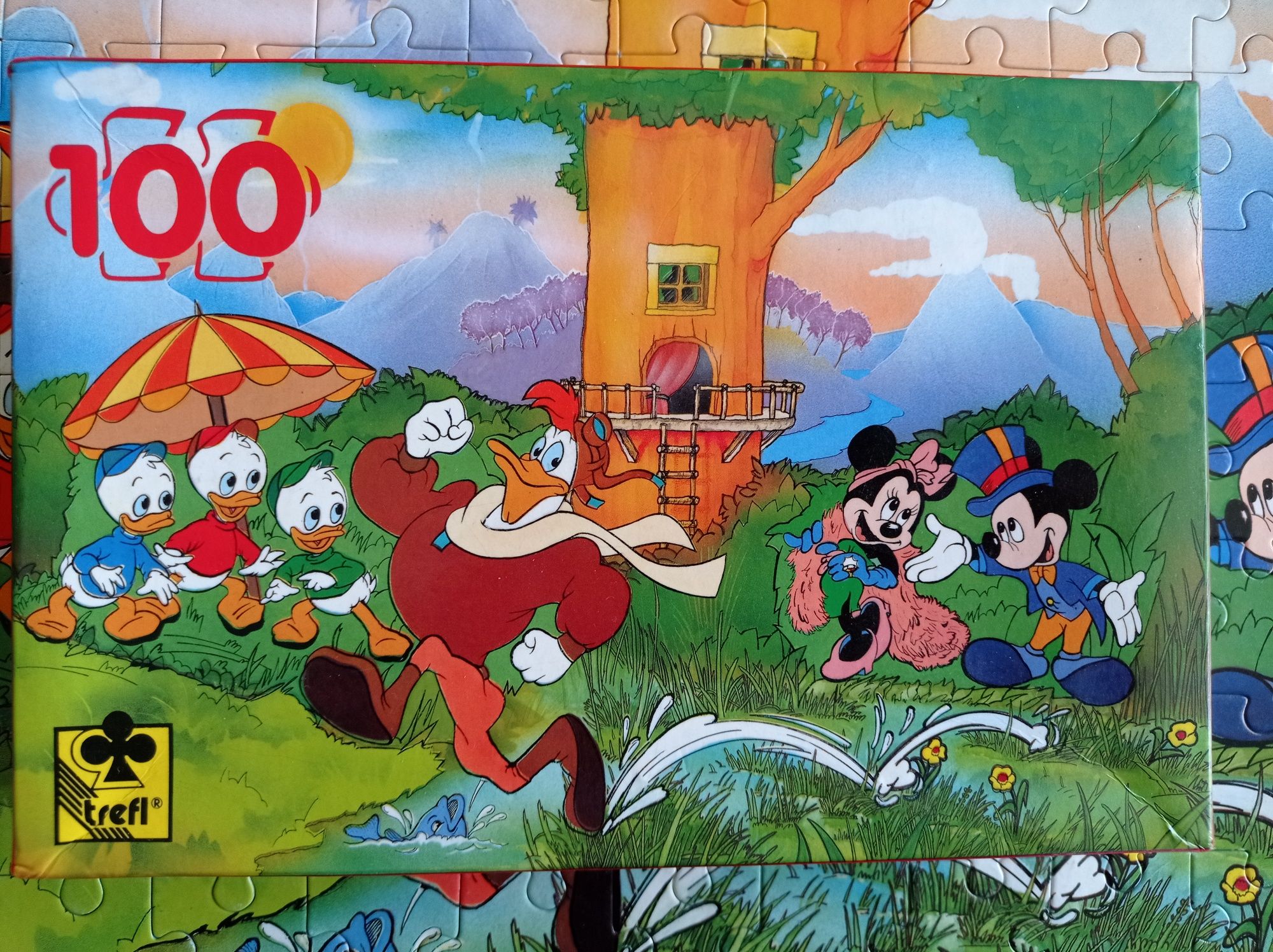 Puzzle Trefl 100, Disney, Zaręczyny Mikiego, lata 90 -te, PRL