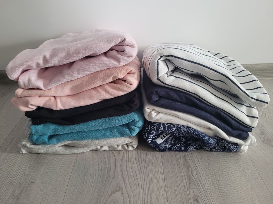 Cena za całość-bluzy 9sztuk-Paka ubrań damskich,zestaw r.S/M